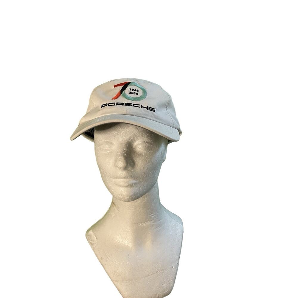 Porsche 70 Years 1948-2008 Hat White Adjustable Strapback Cap